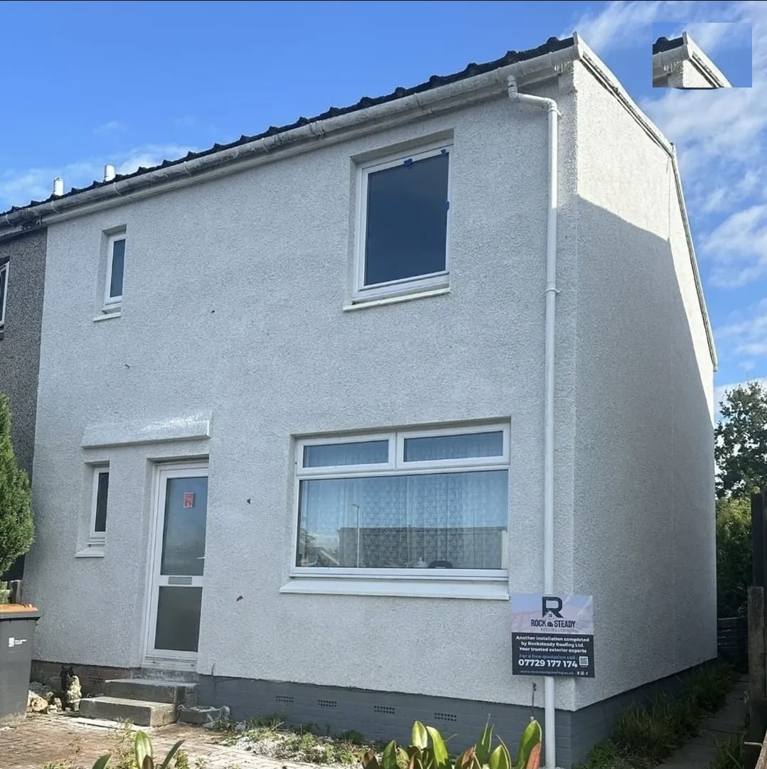After — freshly roughcast home by Rocksteady